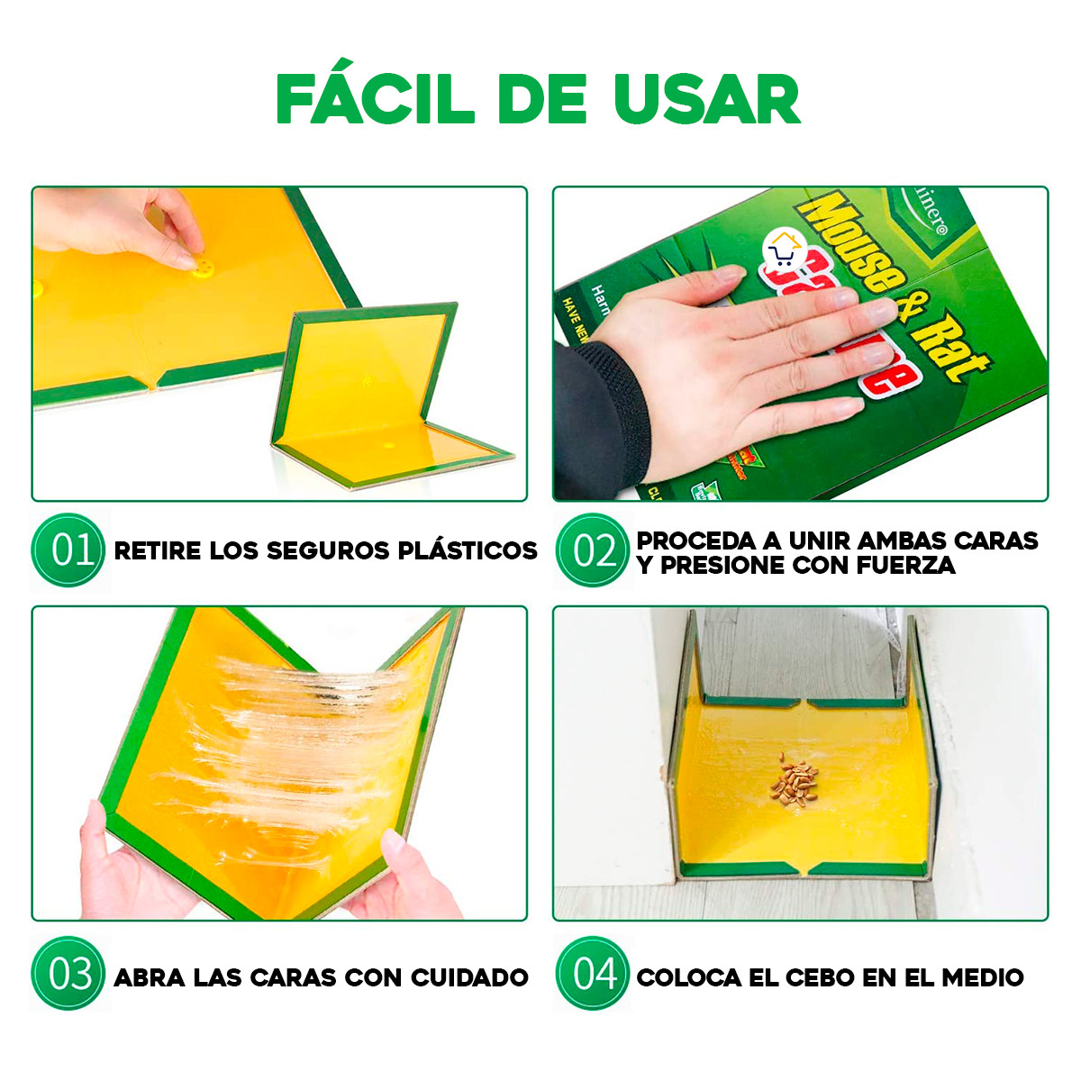 Miniatura 7 de Set x3 Trampas Pegamento Para Raton GR8